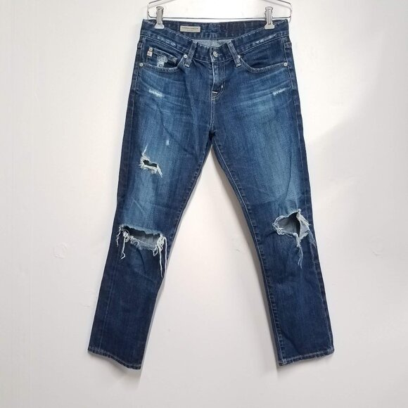 AG Adriano Goldschmied Jeans Womens 25 The Ex-Boyfriend Slouchy Slim Distressed - Picture 1 of 9